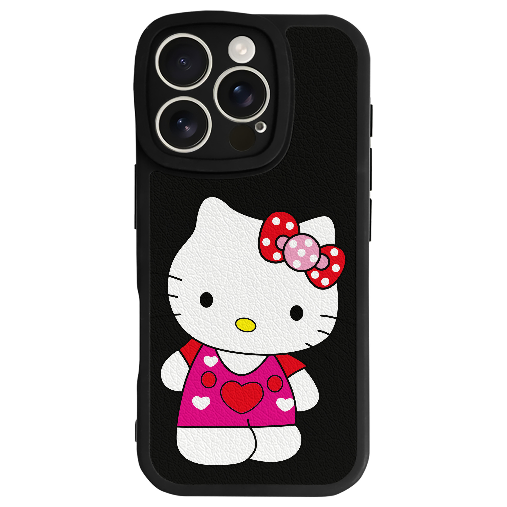 （画像用） Hello Kitty ハローキティ 【iPhone 16シリーズ対応】シリコンスマホケース（レザー調） 材質：シリコン